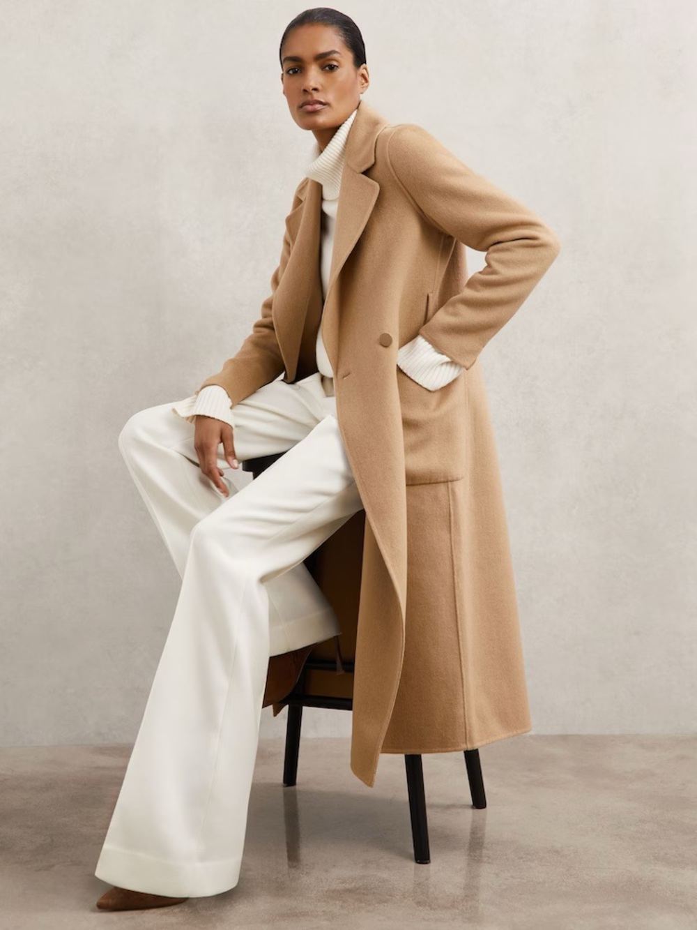 NWOT - Reiss Wool Blend Coat (Camel)